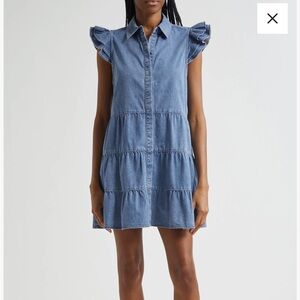 Alice + Olivia Jem Tiered Denim Minidress (M)